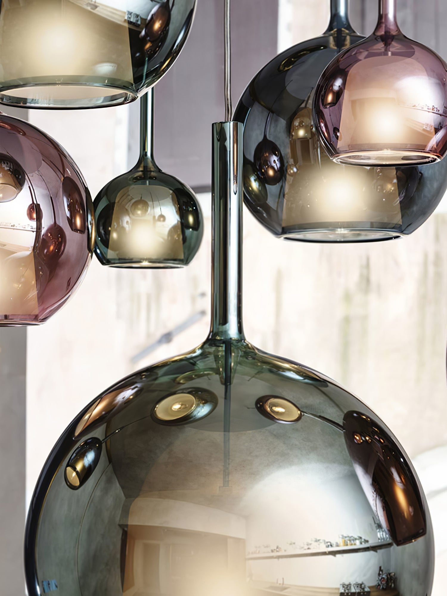 Lioranira Pendant Lamp Smoked Glass Round