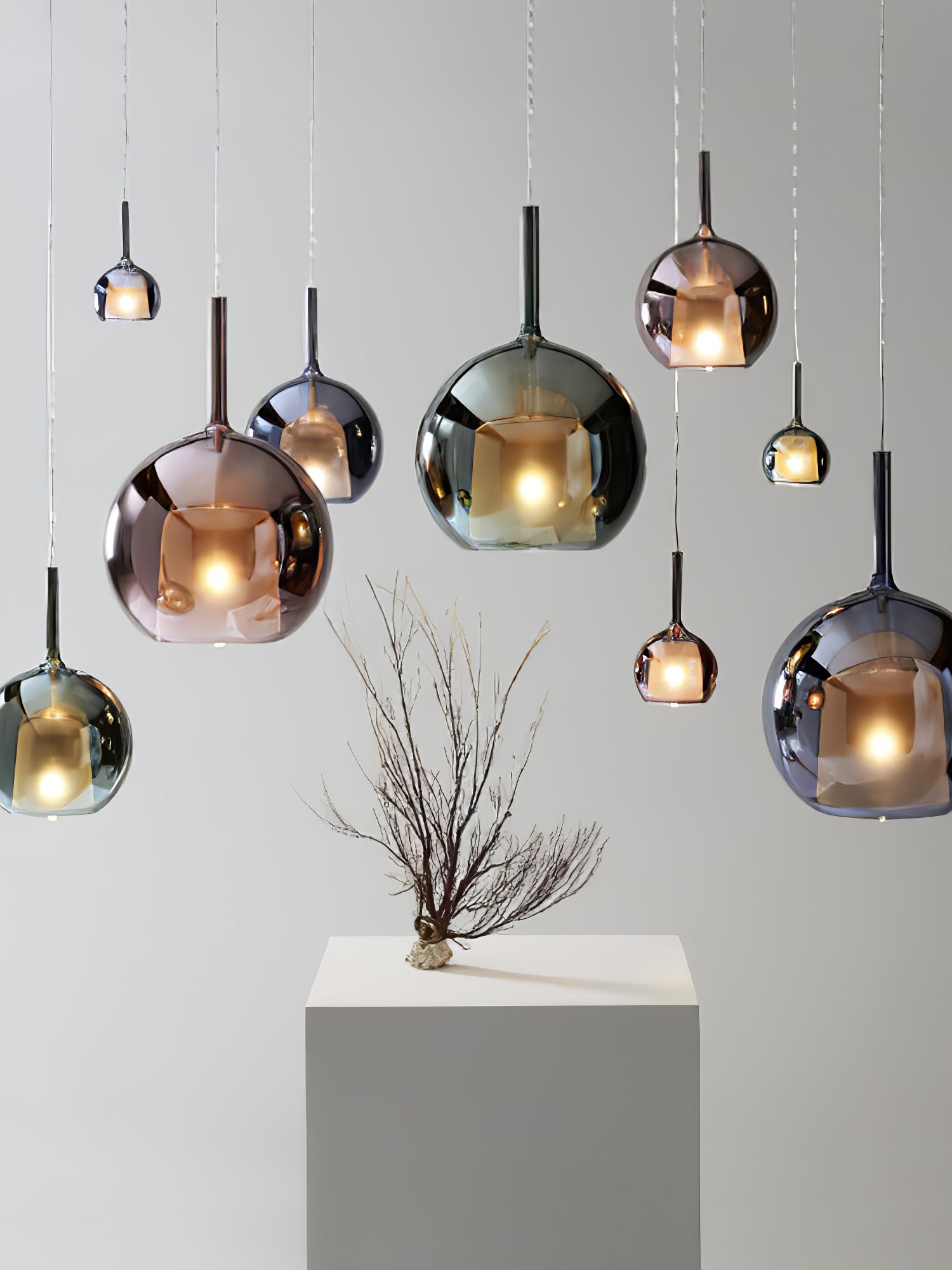 Lioranira Pendant Lamp Smoked Glass Round