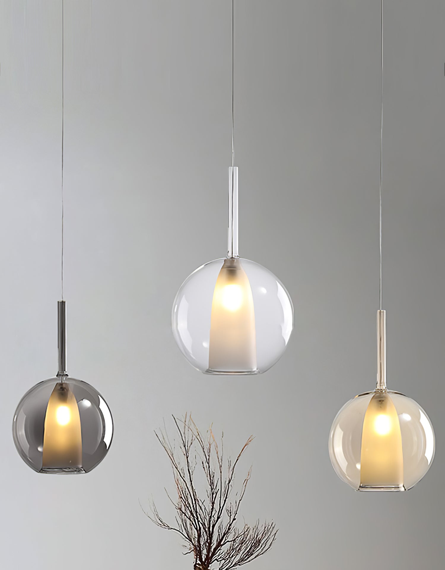 Lioranira Pendant Lamp Smoked Glass Round