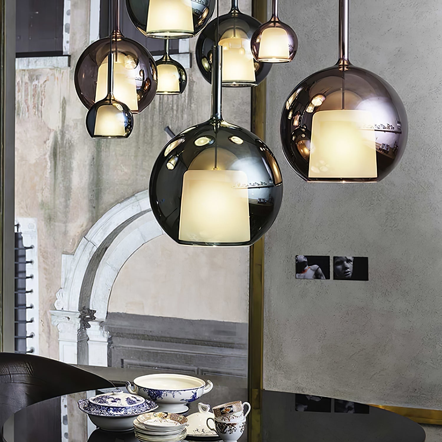Lioranira Pendant Lamp Smoked Glass Round