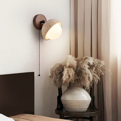 Cavix Arc-Shaped Travertine Wall Light