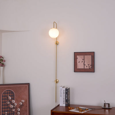 Evshaia Premium Elegance Globe Plug-in Brass Glass Sconce Wall lamp