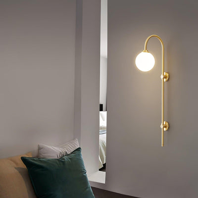 Nyvaris Modern Minimalist Globe Brass Glass Sconce Wall lamp