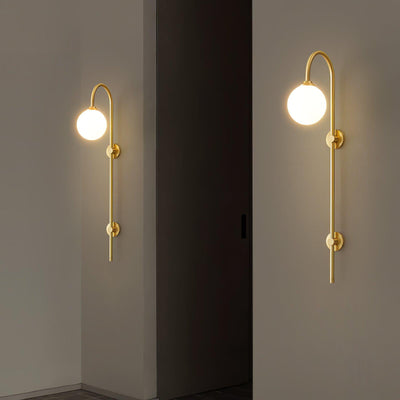 Nyvaris Modern Minimalist Globe Brass Glass Sconce Wall lamp