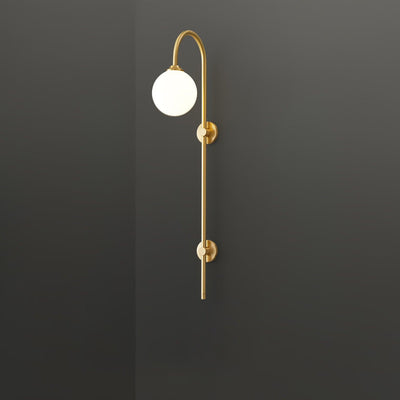 Nyvaris Modern Minimalist Globe Brass Glass Sconce Wall lamp