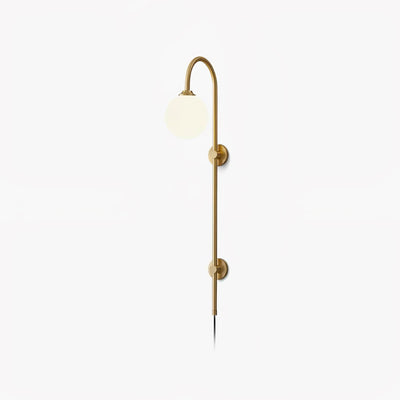 Evshaia Premium Elegance Globe Plug-in Brass Glass Sconce Wall lamp