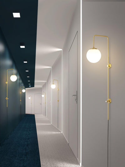 Evshaia Premium Elegance Globe Plug-in Brass Glass Sconce Wall lamp