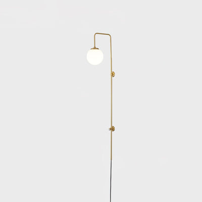 Evshaia Premium Elegance Globe Plug-in Brass Glass Sconce Wall lamp