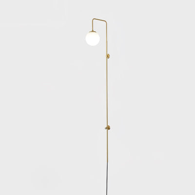 Evshaia Premium Elegance Globe Plug-in Brass Glass Sconce Wall lamp