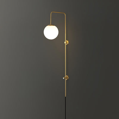 Evshaia Premium Elegance Globe Plug-in Brass Glass Sconce Wall lamp