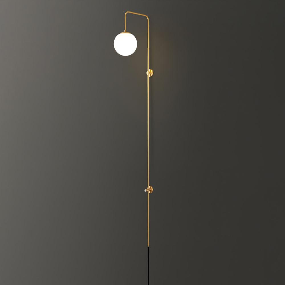 Evshaia Premium Elegance Globe Plug-in Brass Glass Sconce Wall lamp