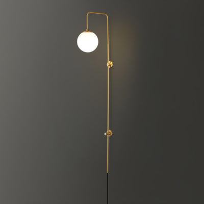 Evshaia Premium Elegance Globe Plug-in Brass Glass Sconce Wall lamp