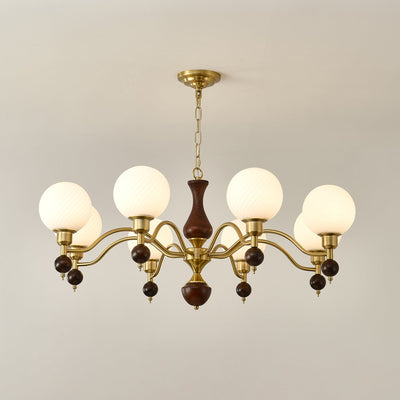 Evelynne Globe Orb Wood Chandelier