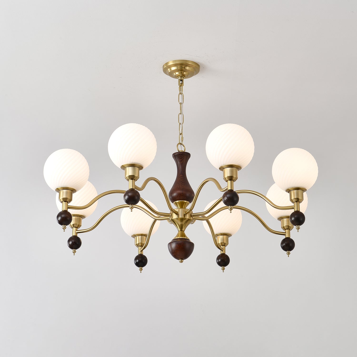 Evelynne Globe Orb Wood Chandelier