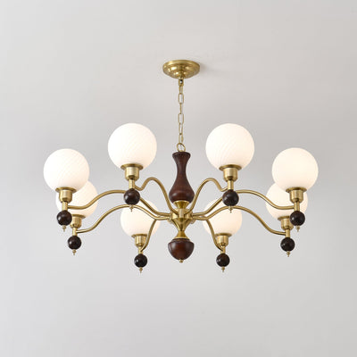 Evelynne Globe Orb Wood Chandelier