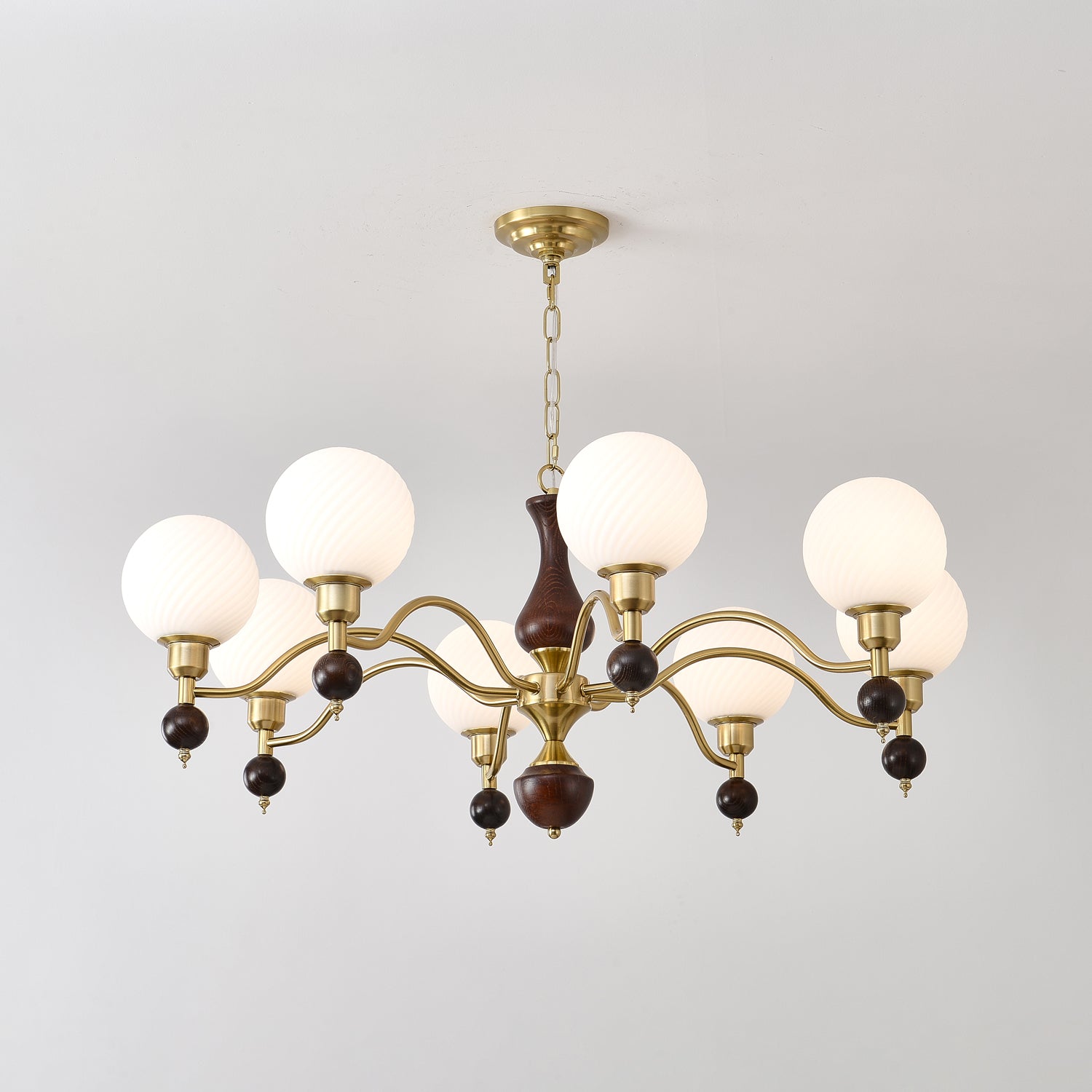 Evelynne Globe Orb Wood Chandelier