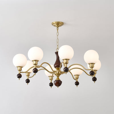 Evelynne Globe Orb Wood Chandelier