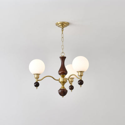Evelynne Globe Orb Wood Chandelier