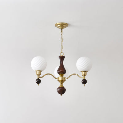 Evelynne Globe Orb Wood Chandelier