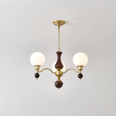 Evelynne Globe Orb Wood Chandelier