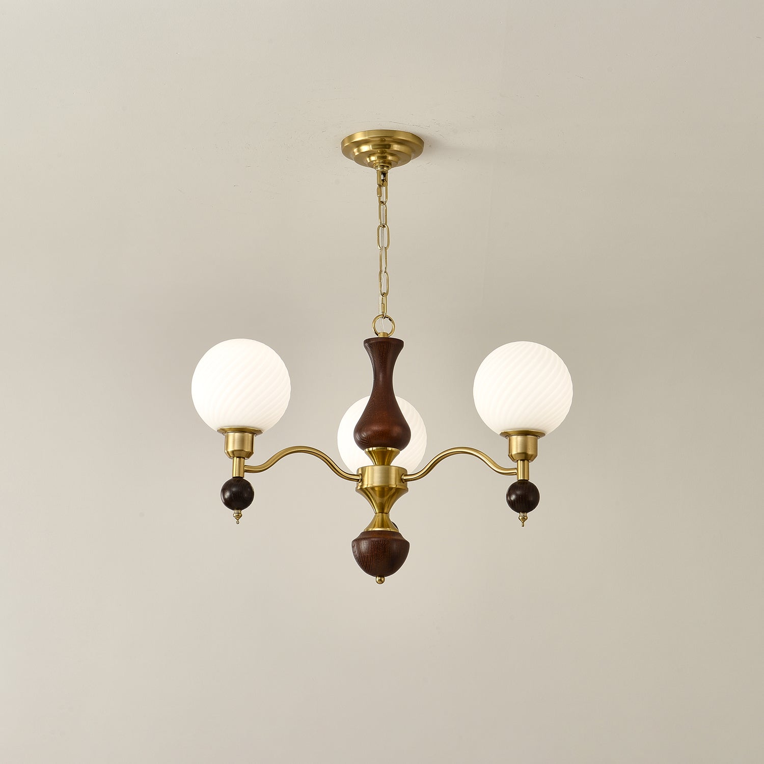 Evelynne Globe Orb Wood Chandelier