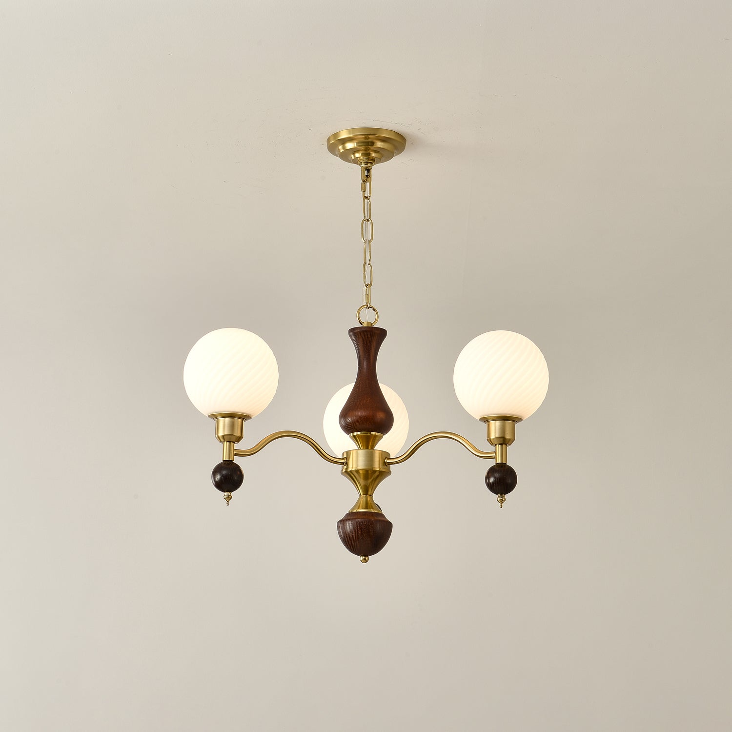Evelynne Globe Orb Wood Chandelier