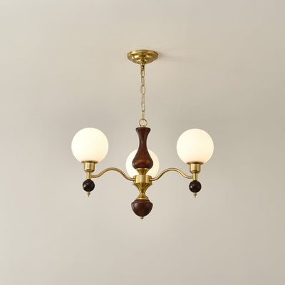 Evelynne Globe Orb Wood Chandelier