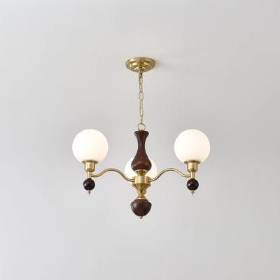 Evelynne Globe Orb Wood Chandelier