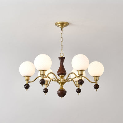 Evelynne Globe Orb Wood Chandelier