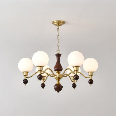 Evelynne Globe Orb Wood Chandelier