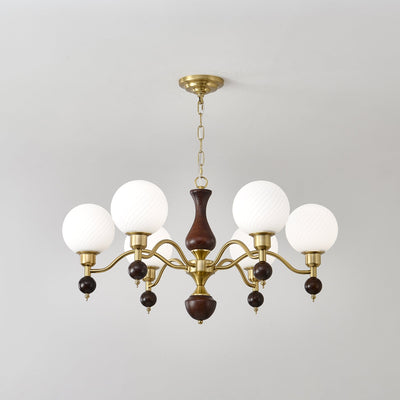 Evelynne Globe Orb Wood Chandelier