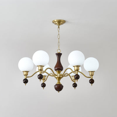 Evelynne Globe Orb Wood Chandelier