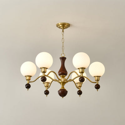 Evelynne Globe Orb Wood Chandelier
