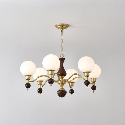 Evelynne Globe Orb Wood Chandelier
