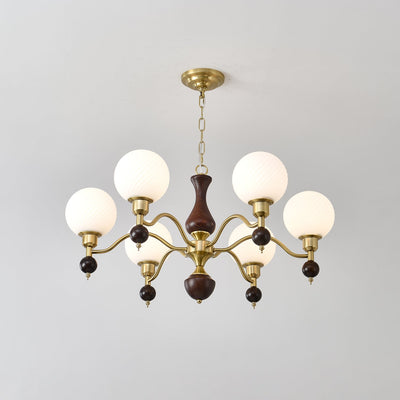 Evelynne Globe Orb Wood Chandelier