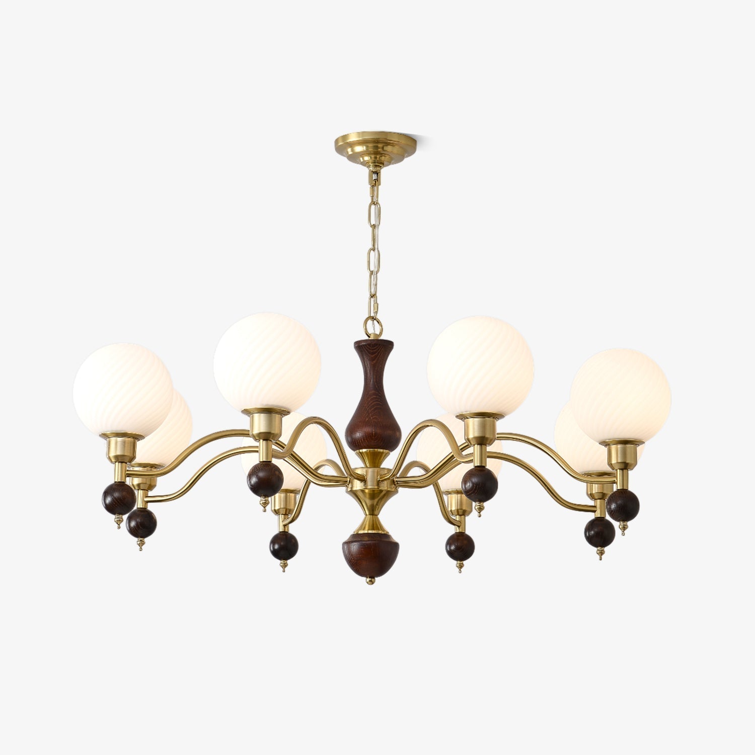 Evelynne Globe Orb Wood Chandelier
