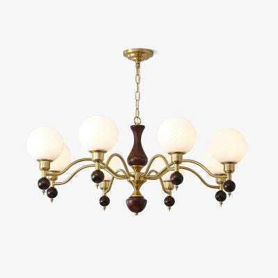 Evelynne Globe Orb Wood Chandelier