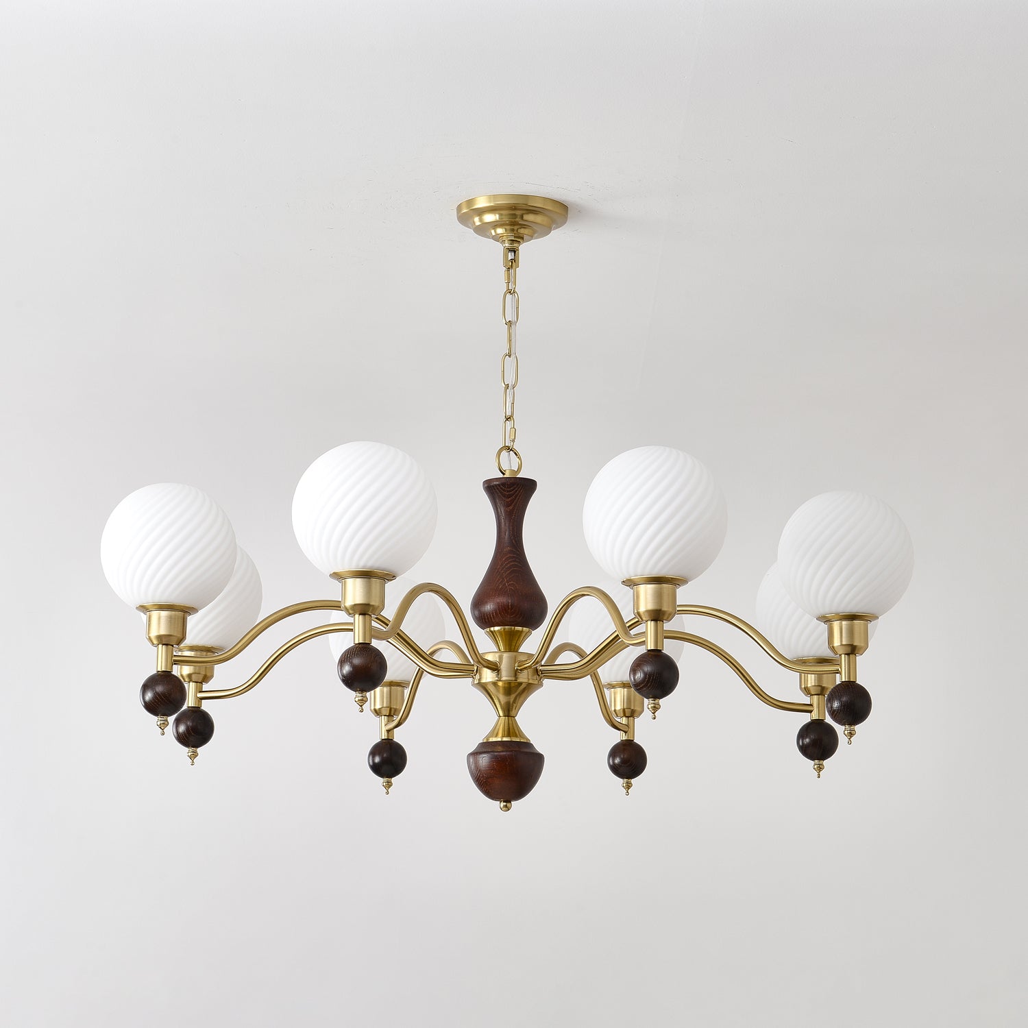 Evelynne Globe Orb Wood Chandelier