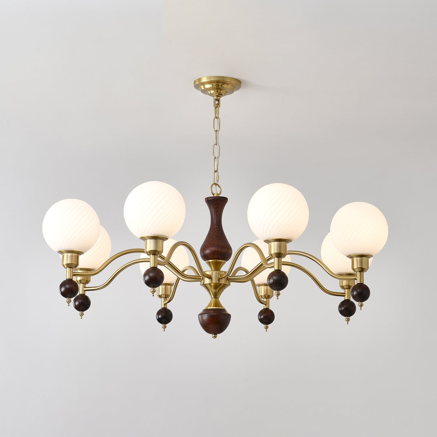 Evelynne Globe Orb Wood Chandelier