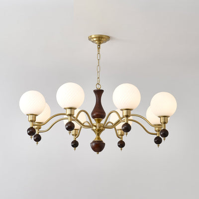 Evelynne Globe Orb Wood Chandelier