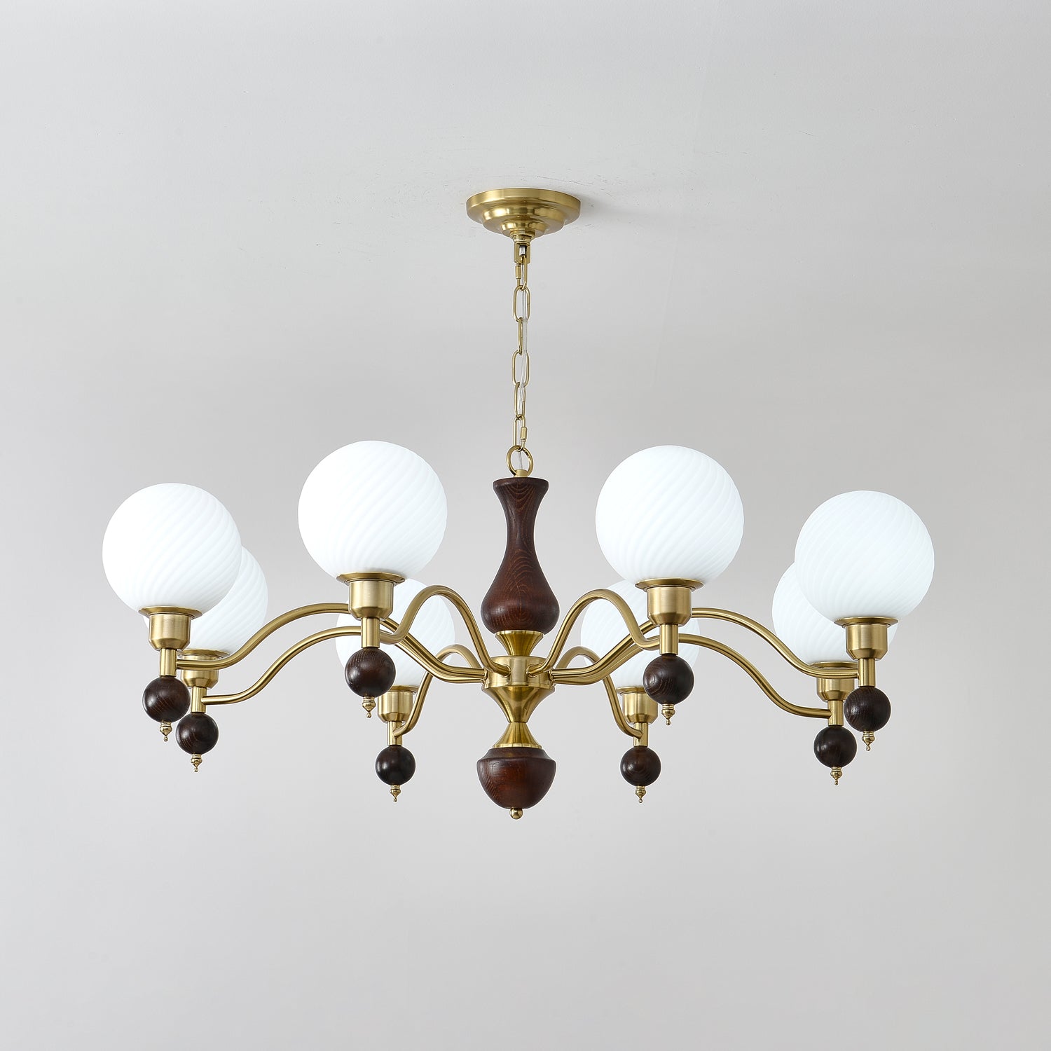 Evelynne Globe Orb Wood Chandelier