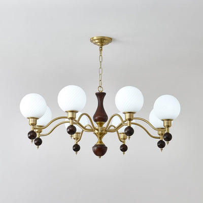 Evelynne Globe Orb Wood Chandelier