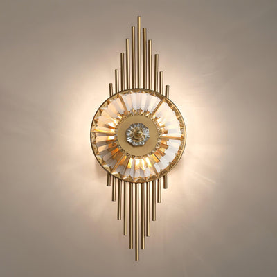 Cilirel Postmodern Luxury Gear Gold Crystal Wall Light