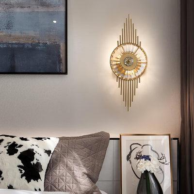 Cilirel Postmodern Luxury Gear Gold Crystal Wall Light