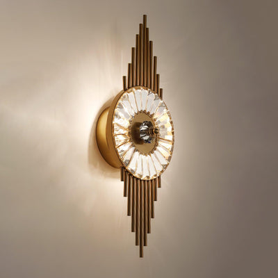Cilirel Postmodern Luxury Gear Gold Crystal Wall Light
