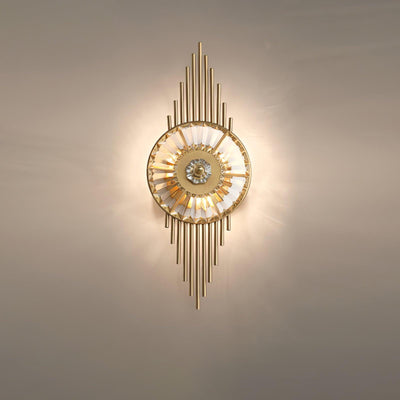 Cilirel Postmodern Luxury Gear Gold Crystal Wall Light