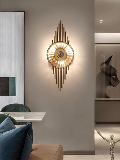 Cilirel Postmodern Luxury Gear Gold Crystal Wall Light