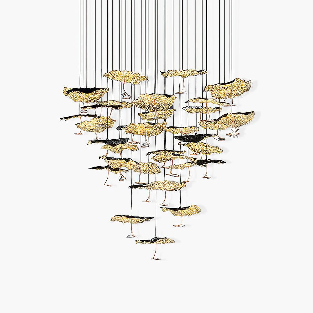 Aureate Cloud Brass Cluster Chandelier