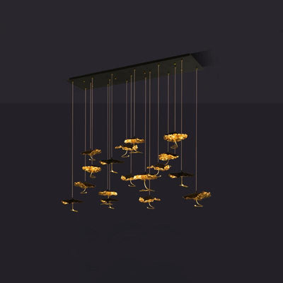 Aureate Cloud Brass Cluster Chandelier