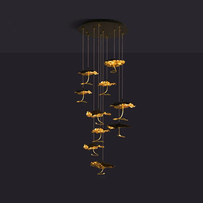 Aureate Cloud Brass Cluster Chandelier